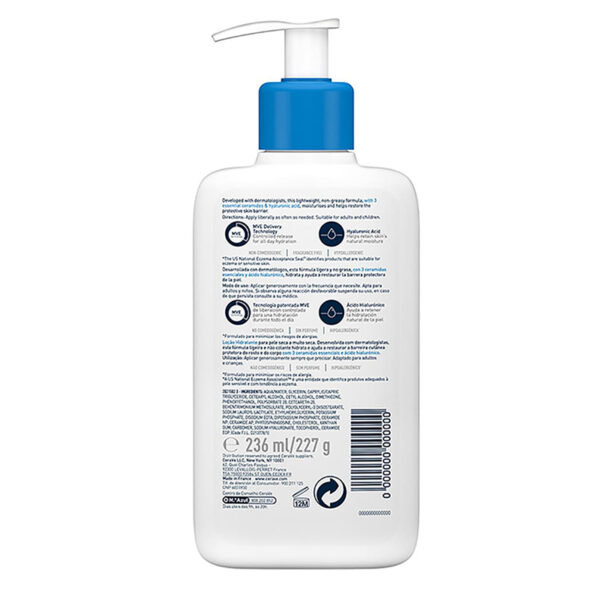 Cerave Hidratante Piel Seca 236ml Locion Facial Y Corporal - Imagen 2