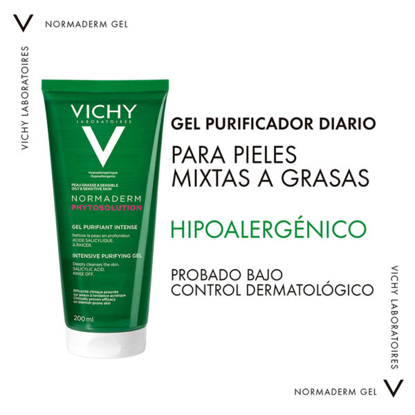 Vichy Normaderm Phytosolution Piel Grasa Acne 200ml Gel Facial - Imagen 2