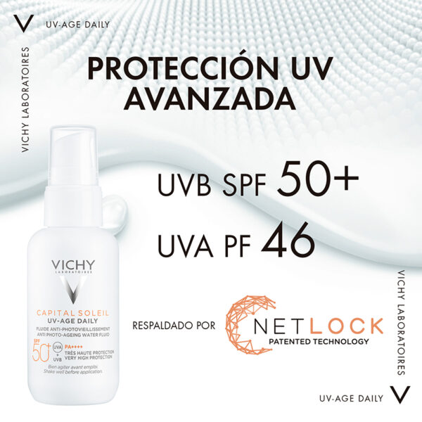 Vichy Capital Soleil Protector Solar Uv-age Daily Spf50+ 40ml Crema Facial - Imagen 4