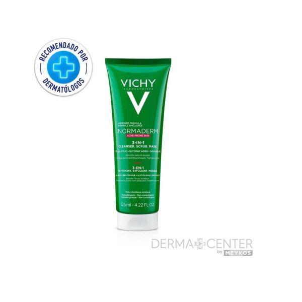 Vichy Normaderm Limpiador 3en1 Piel Grasa 125ml Mascarilla Facial