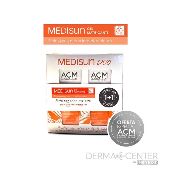 Acm Medisun Duo Protector Solar Matificante Spf50+ 40ml Gel Facial (2pack)