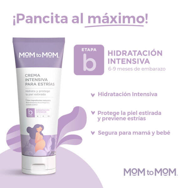 Mom To Mom Crema Intensiva Para Estrias Etapa B 250ml - Imagen 3