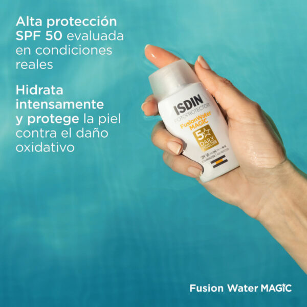 Isdin Fotoprotector Oil Control Fusion Water Magic Spf50 50ml Fluido Facial - Imagen 4