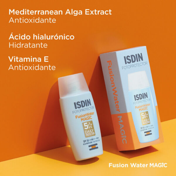 Isdin Fotoprotector Oil Control Fusion Water Magic Spf50 50ml Fluido Facial - Imagen 7