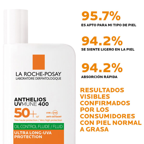 Lrp Anthelios Uvmune 400 Protector Solar Spf50+ 50ml Liquido - Imagen 2